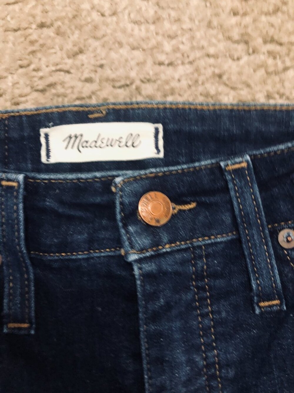 Madewell Curvy High Skinny Jeans in a dark wash. 25P - Picture 3 of 5